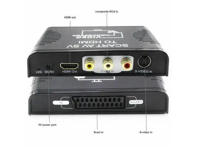 Alt view image 4 of 6 - Scart AV Svideo to HDMI Video Switch Scart S-video Composite AV RCA To HDMI Video& Audio Converter Box for DVD Multimedia to TV
