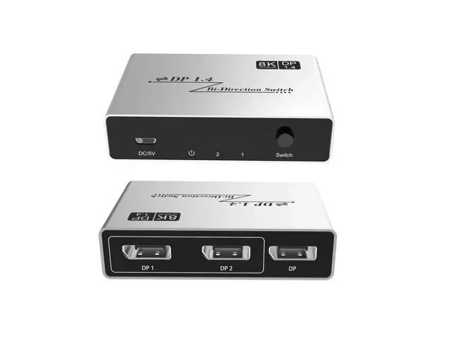 Alt view image 3 of 5 - 8K Displayport 1.4 Switch 2 in 1 out DP Bi-Direction Switch Converter 2x1/1x2 8K 60Hz HDR DP Switch Displayport Switch Splitter
