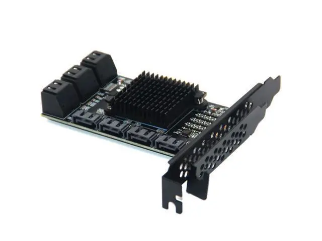 Alt view image 6 of 6 - Chi a Mining 10 Port SATA PCI-E Adapter PCI Express X1 to SATA 3.0 6Gbps Rate Expansion Card Controller with Low Profile Bracket