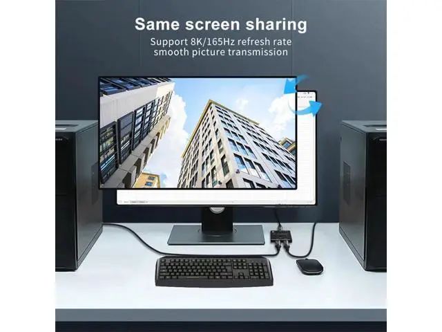 Alt view image 5 of 6 - 8K Displayport 1.4 Switch Displayport Bi-direction DP Splitter Switcher Displayport 2X1 1X2 KVM Adapter g-sync 8K@30Hz 4K@120Hz