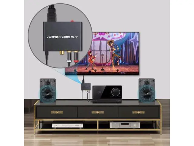 Alt view image 5 of 6 - 192KHz HDMI ARC Audio Extractor Digital to Analog Audio Converter ARC L/R Coaxial SPDIF 3.5mm Extractor Return Channel for TV