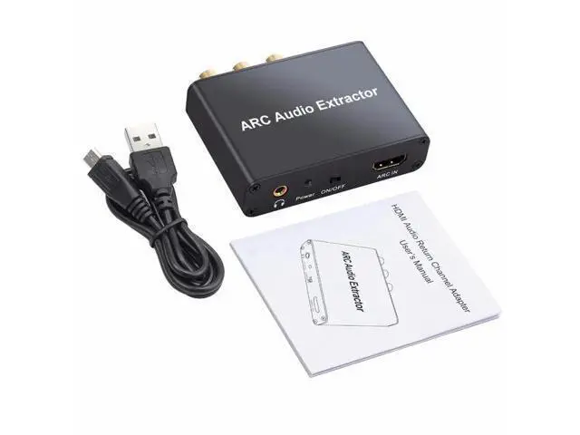 Alt view image 6 of 6 - 192KHz HDMI ARC Audio Extractor Digital to Analog Audio Converter ARC L/R Coaxial SPDIF 3.5mm Extractor Return Channel for TV