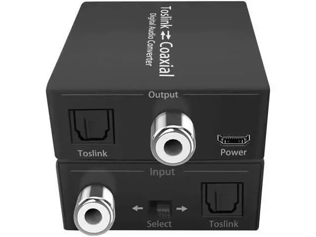 Alt view image 3 of 6 - Bi-directional Digital Audio Converter Optical to Coaxial or Coax to Optical Swticher Coaxial to SPDIF Toslink Audio Adapter