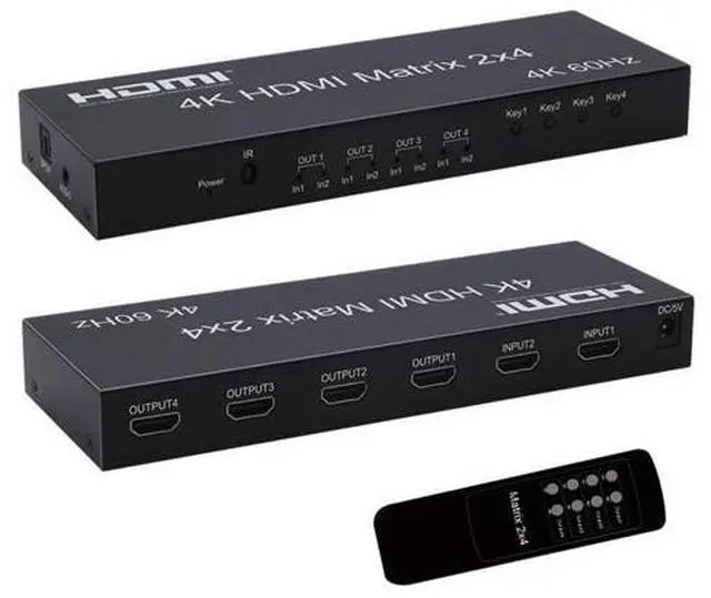Main image of 4K@60Hz 1080 2x4 Switcher Splitter HDMI-Compatible Video Adapter SPDIF 3.5mm Audio 2 in 4 out for Mi Box XBOX One X PS4 PC to TV(With EU Plug)