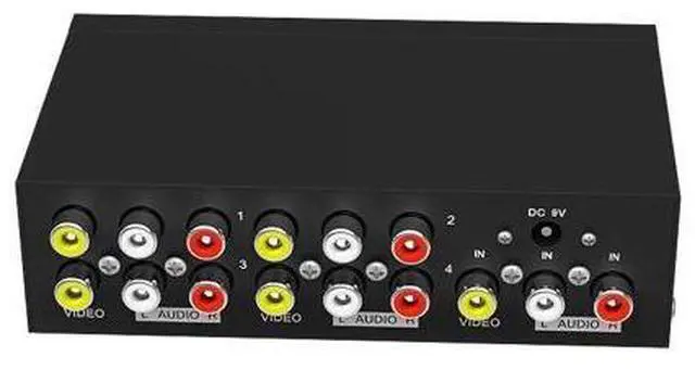 Main image of 1x4 AV Splitter 1 In 4 Out AV Video Distributor 1x4 1x8 Video Audio Converter Duplicate Screen Amplifier for DVD Player HDTV VCD(USPlug) (1x4)