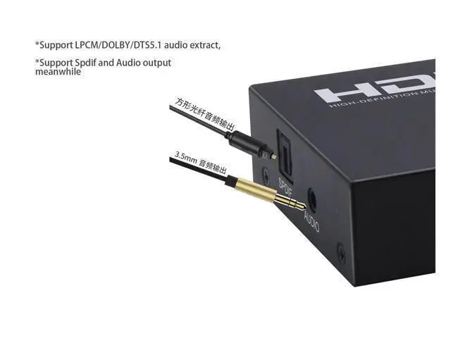 Alt view image 4 of 6 - 4K@60Hz 1080 2x4 Switcher Splitter HDMI-Compatible Video Adapter SPDIF 3.5mm Audio 2 in 4 out for Mi Box XBOX One X PS4 PC to TV(With EU Plug)