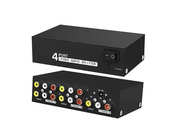 Alt view image 2 of 6 - 1x4 AV Splitter 1 In 4 Out AV Video Distributor 1x4 1x8 Video Audio Converter Duplicate Screen Amplifier for DVD Player HDTV VCD(USPlug) (1x8)