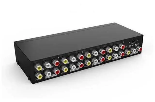 Main image of 1x4 AV Splitter 1 In 4 Out AV Video Distributor 1x4 1x8 Video Audio Converter Duplicate Screen Amplifier for DVD Player HDTV VCD(USPlug) (1x8)