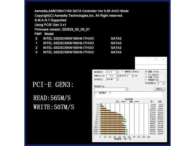 Alt view image 5 of 6 - PCIE to SATA Expansion Card Adapter PCI E PCI Express 3.0 1X 12 Port SATA3 Multiplier Controller SATA 3 HDD SSD Riser for Mining