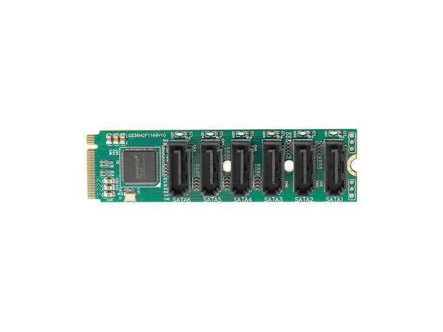 Alt view image 3 of 6 - NVME TO SATA Expansion Card Adapter Riser M2 NGFF M.2 M Key to 6 Port SATA3.0 HDD SSD Controller 6Gb SATA Multiplier Add On Card