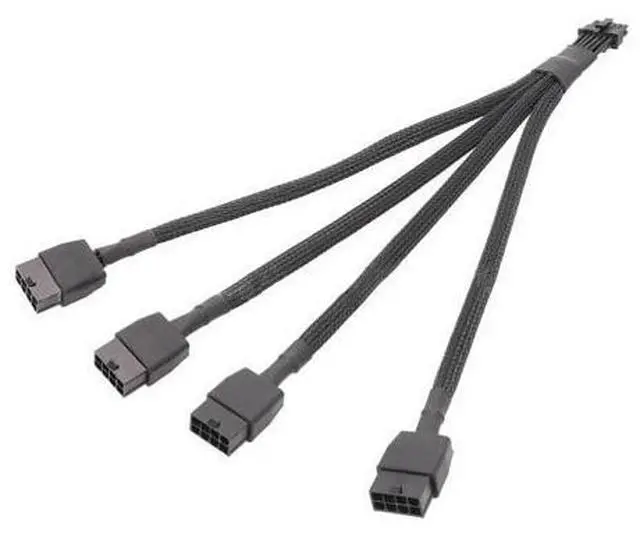 Main image of for GPU RTX4090 RTX4080 Series 18AWG 4x8Pin PCI-E to 16Pin (12+4) PCIE 5.0 12VHPWR Connector Straight Converter Line