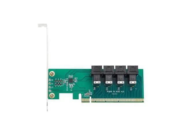 Alt view image 2 of 6 - U.2 to PCIE Adapter PCI Express Gen3 3.0 X16 to 4 Port MiniSAS HD SFF-8643 Expansion Card Converter Riser for PCI-E NVME U.2 SSD(Only Main Card)