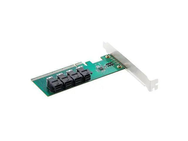 Alt view image 3 of 6 - U.2 to PCIE Adapter PCI Express Gen3 3.0 X16 to 4 Port MiniSAS HD SFF-8643 Expansion Card Converter Riser for PCI-E NVME U.2 SSD(Only Main Card)