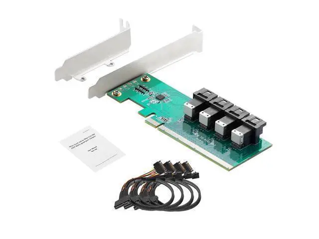 Alt view image 6 of 6 - U.2 to PCIE Adapter PCI Express Gen3 3.0 X16 to 4 Port MiniSAS HD SFF-8643 Expansion Card Converter Riser for PCI-E NVME U.2 SSD(Only Main Card)