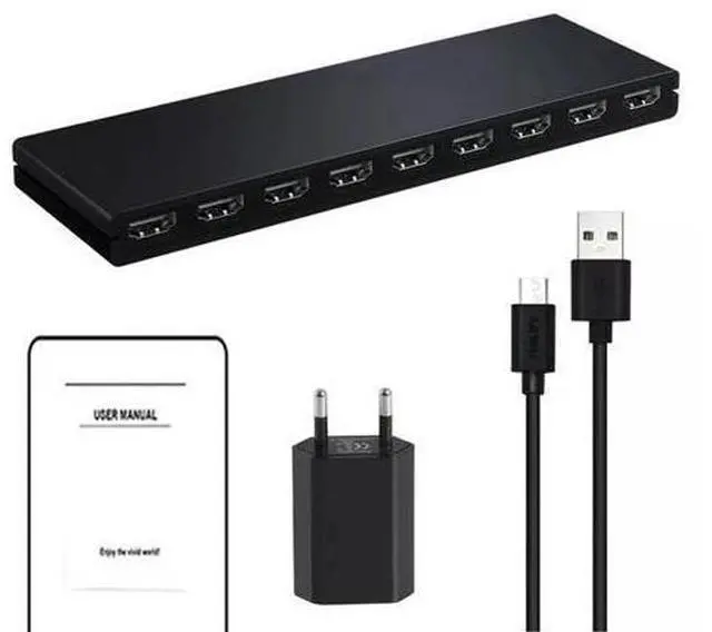 Main image of HDMI Splitter 1 in 8 out 4K 30Hz 8 Port HDMI Splitter 1X8 Video Distributor Converter HDCP1.4 for PC Loptop PS4 DVD Projector TV(EU power supply)