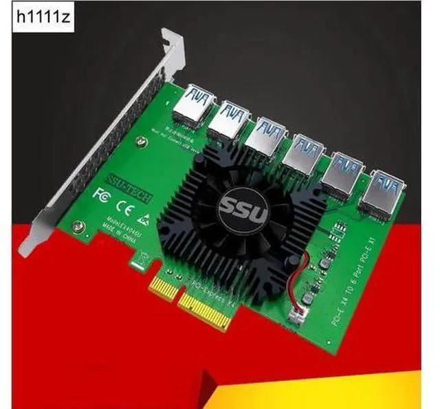 Main image of PCI Express X4 20Gb 1 to 6 Riser Card PCI-E to PCI-E Adapter PCIE Slot 4X to 16X USB 3.0 Riser Extender For Bitcoin Miner Mining