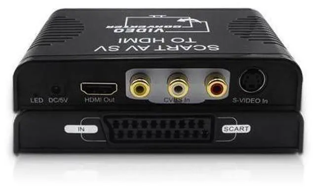 Main image of S-video composite AV Scart to HDMI converter Switch box 3-in-1 Scart+S-video+composite AV RCA to HDMI converter