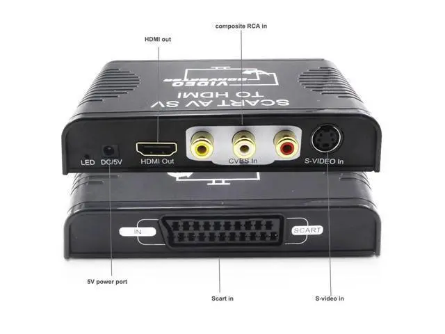 Alt view image 3 of 6 - S-video composite AV Scart to HDMI converter Switch box 3-in-1 Scart+S-video+composite AV RCA to HDMI converter
