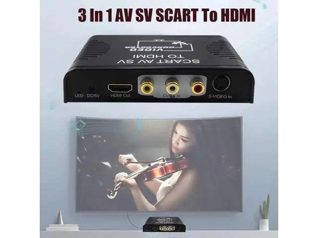 Alt view image 4 of 6 - S-video composite AV Scart to HDMI converter Switch box 3-in-1 Scart+S-video+composite AV RCA to HDMI converter