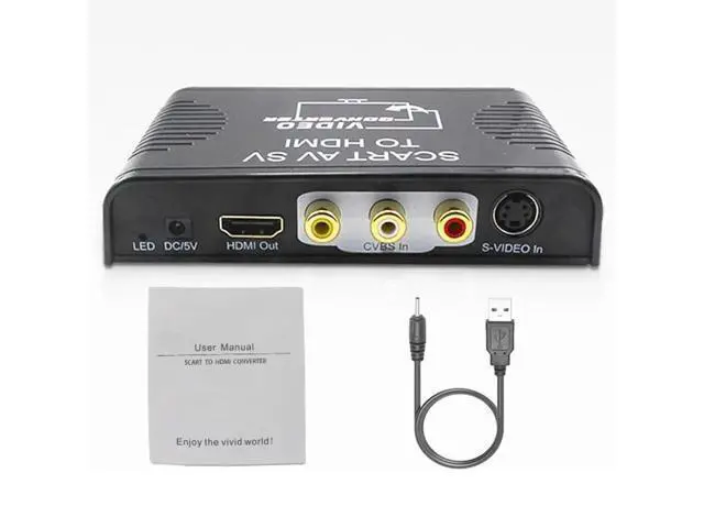Alt view image 6 of 6 - S-video composite AV Scart to HDMI converter Switch box 3-in-1 Scart+S-video+composite AV RCA to HDMI converter