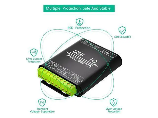 Alt view image 5 of 6 - USB to RS232/485/422/TTL Converter Adapter CP2102 Chip Industrial Grade Isolated 3.3/5V Voltage Translator + Multiple Protection