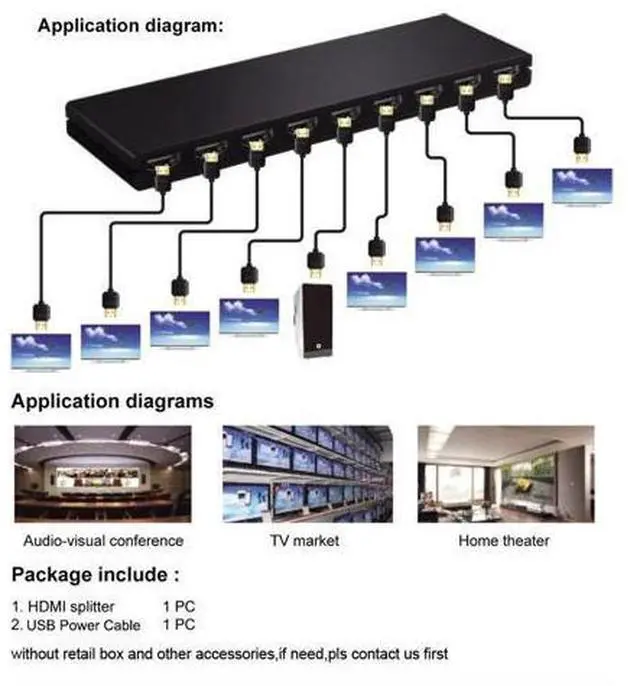 Main image of 4K 30Hz HDMI Splitter 1 in 8 out HDMI Distributor Splitter 1x8 Video Audio Converter 1080P for Laptop PC PS4 DVD to 8 TV Monitor(with EU Plug)