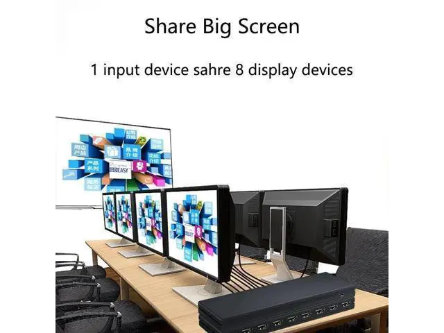 Alt view image 6 of 6 - 4K 30Hz HDMI Splitter 1 in 8 out HDMI Distributor Splitter 1x8 Video Audio Converter 1080P for Laptop PC PS4 DVD to 8 TV Monitor(with EU Plug)