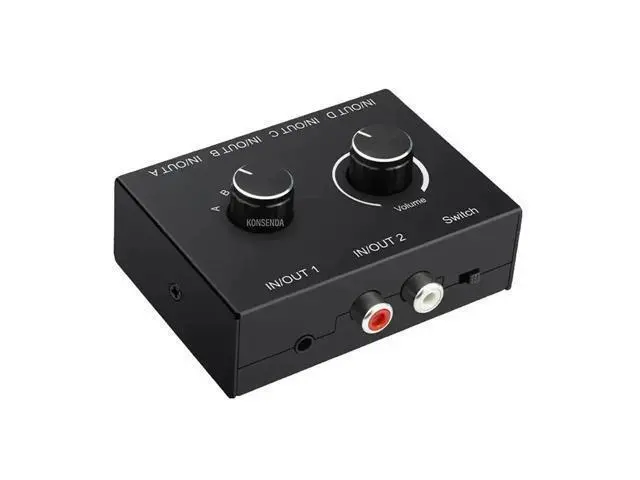 Alt view image 2 of 6 - 4 Channel 3.5mm Stereo Audio Switch 4x1 Bi-directional 3.5mm R/L Audio Switcher Splittrt Stereor 4 in 1 out/1 in 4 out Converter