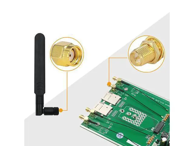 Alt view image 3 of 6 - M.2 NGFF 3G/4G/5G Module B Key to USB3.0 Network Adapter Riser Board Dual SIM Card Slot DC / TYPE-C Auxiliary Power w/ 4 Antenna
