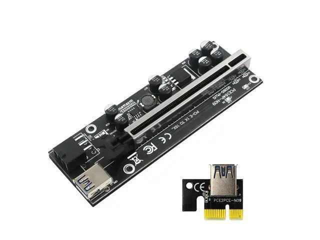 Alt view image 4 of 6 - PCIE Riser 009S Plus USB3.0 Riser for Video Card Riser PCI Express x16 Extender Adapter Card SATA 15pin to 6pin Power for Mining