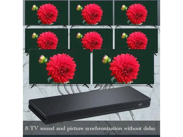 Alt view image 5 of 6 - 3D 4K@30Hz 1x8 Video Splitter HDMI-compatible Converter 1 in 8 out Split Screen for DVD PS3 Xbox HDTV TV Market Display(With EU Plug)