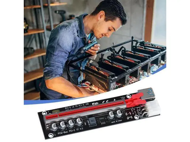 Alt view image 5 of 6 - 6PCS PCIE Riser for Video Card Graphic Card GPU Mining 6 Pin Power PCI-E 16X Riser PCI Express X16 Adapter for BTC Bitcoin Miner