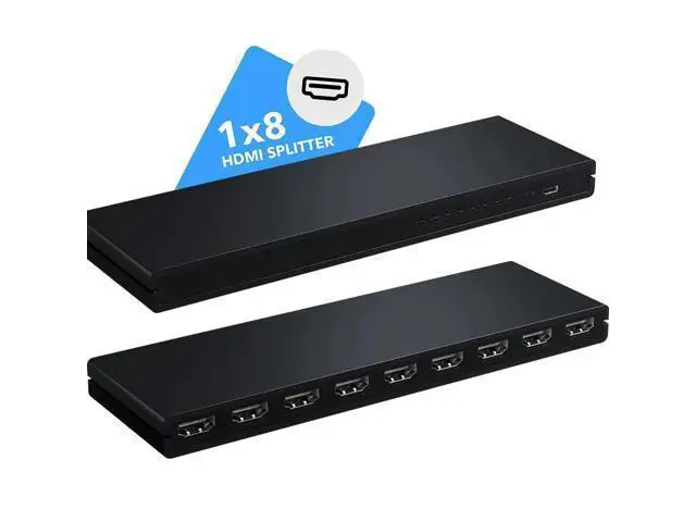 Alt view image 4 of 6 - 4K 1x8 HDMI Splitter 1 in 8 out HDMI Distributor Video Audio Converter 1 HDMI Source to 8 Display for DVD PS3/4 Camera Laptop PC(With UK Plug) (ABS 4K 1x8)
