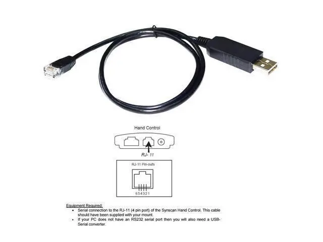 Alt view image 6 of 6 - INDUSTRIAL FTDI FT232RL USB TO RS232 RJ11 6P4C PLUG CELESTRON SYNSCAN FIREWARE UPGRADE CABLE, PC TO CELESTRON HC CONTROL KABLE 0.8M Length(1.8M Length)