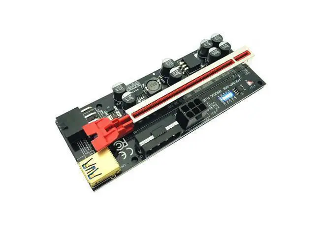 Alt view image 2 of 6 - 6 LED Riser 009S 009C Plus PCIE Riser For Video Card Mining Cabo Riser PCI Express X16 Adapter Molex 6 Pin to SATA USB 3.0 Cable