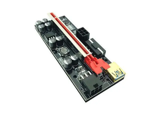 Alt view image 3 of 6 - 6 LED Riser 009S 009C Plus PCIE Riser For Video Card Mining Cabo Riser PCI Express X16 Adapter Molex 6 Pin to SATA USB 3.0 Cable