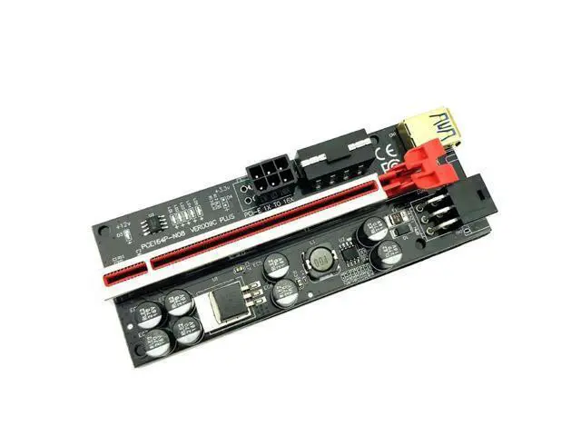 Alt view image 4 of 6 - 6 LED Riser 009S 009C Plus PCIE Riser For Video Card Mining Cabo Riser PCI Express X16 Adapter Molex 6 Pin to SATA USB 3.0 Cable