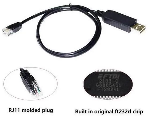 Alt view image 2 of 6 - FTDI FT232RL CHIP RS232 USB TO RJ11 RJ12 6P4C ADAPTER SERIAL COMMUNICATION CONSOLE CABLE FOR CTC PLC TO PC KABLE I/O 2880A 2880B 0.8M Length(1.8M Length)