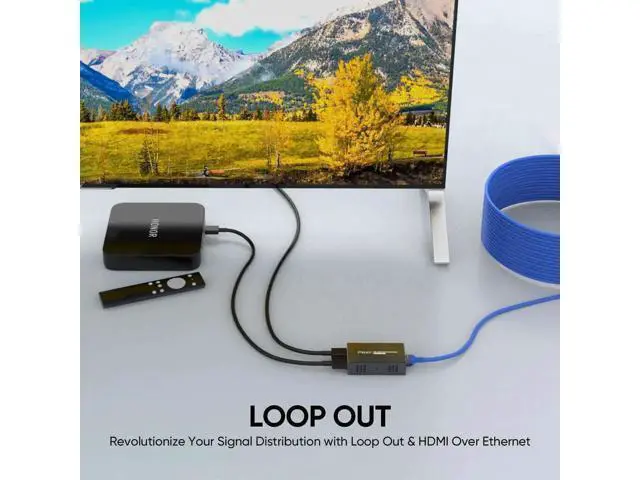 Alt view image 2 of 7 - 4K@60Hz HDMI Extender Over Cat5e/Cat6/Cat7 Ethernet Cable, Max 330FT Transmission, PoE & EDID Function, TX+RX Transmitter Receiver Kit