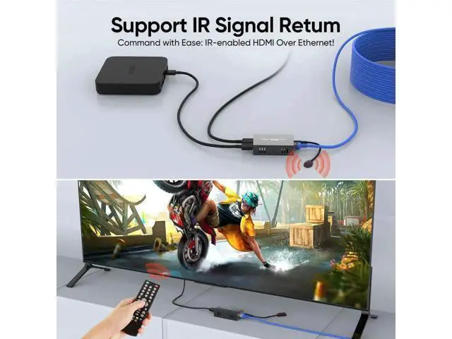 Alt view image 6 of 7 - 4K@60Hz HDMI Extender Over Cat5e/Cat6/Cat7 Ethernet Cable, Max 330FT Transmission, PoE & EDID Function, TX+RX Transmitter Receiver Kit