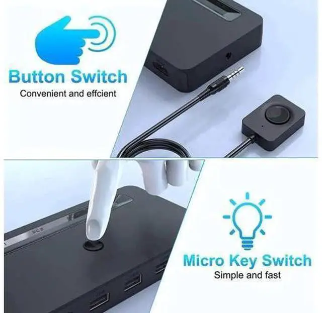 Alt view image 6 of 7 - 4-Port Single HDMI KVM Switch 4K, 3 USB Ports & Dual 3.5mm Audio Jacks, 4 HDMI Cables + Remote Controller Included
