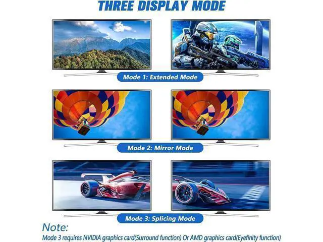 Alt view image 5 of 7 - 2-Port Dual HDMI KVM Switch 4K@60Hz, 3 USB2.0 Ports, Desktop Controller & USB Cables Included