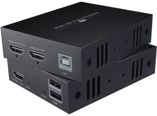 Main image of HDMI KVM USB Extender 1080P, Extend Video & USB Signals 50m via Cat5e/Cat6 Cable, Remote Keyboard & Mouse Control