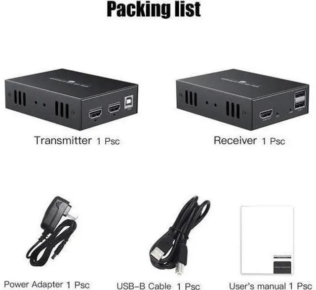 Alt view image 5 of 7 - HDMI KVM USB Extender 1080P, Extend Video & USB Signals 50m via Cat5e/Cat6 Cable, Remote Keyboard & Mouse Control