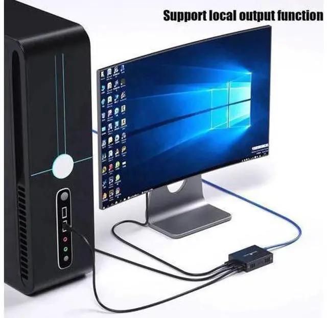 Alt view image 4 of 7 - HDMI KVM USB Extender 1080P, Extend Video & USB Signals 50m via Cat5e/Cat6 Cable, Remote Keyboard & Mouse Control