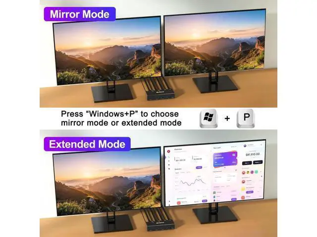 Alt view image 6 of 7 - Dual Monitor HDMI KVM Switch 2 Computers 2 Monitors, 2 Port KVM Switcher with 4 USB Ports, 4K@30Hz 1080P@120Hz Support, Wired Remote Control & USB Cables Included for Keyboard Mouse Printer Scanner