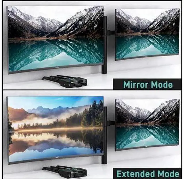 Alt view image 4 of 7 - 2 In 2 Out Dual Monitor USB 3.0 HDMI KVM Switch 4K@60Hz with EDID & Wired Remote, 2 PCs Share 2 Monitors, Keyboard, Mouse, Printer & Scanner