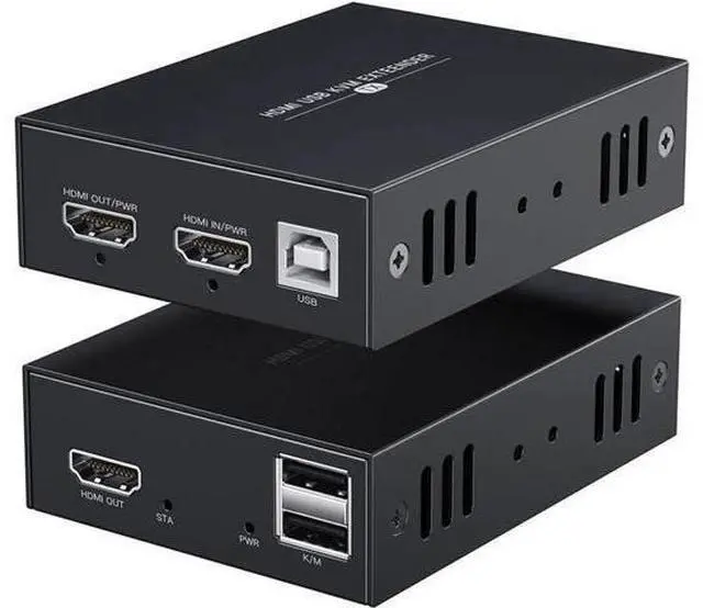 Main image of HDMI KVM USB Extender 1080P, Transmit 50m via Cat5e/Cat6 Ethernet Cable, Remote Control Keyboard & Mouse