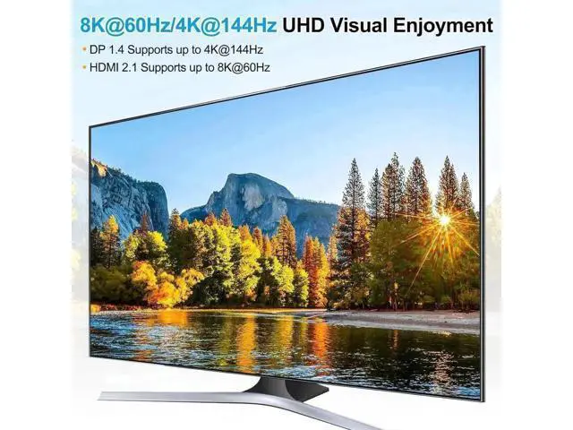 Alt view image 6 of 7 - 2-Port Triple Monitor KVM Switch (2HDMI+DP), 8K@60Hz & 4K@144Hz, USB3.0 with Wired Remote, 2 PCs Share 3 Monitors & 4 USB Peripherals