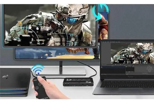 Alt view image 2 of 7 - 3×1 4K@60Hz HDMI Multiview Capture Card with HDMI Loopout & 3.5mm Mic/Audio Port, USB Video Grabber for PS5 PS4 Pro Xbox Series X/S Xbox One X/S PC Mac Live Stream Recording